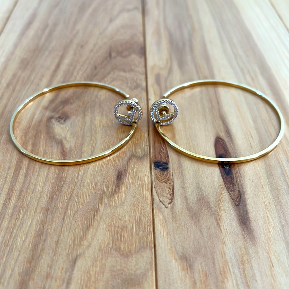 Fendi Gold F Hoop Earrings